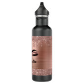 Roos Gold Glitter Sparkle Eyelashes Monogram Naam Waterfles (Rechts)