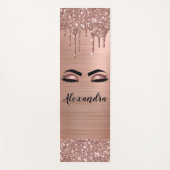 Roos Gold Glitter Sparkle Eyelashes Monogram Naam Yogamat (Voorkant)