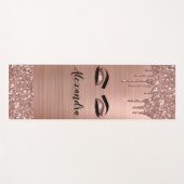 Roos Gold Glitter Sparkle Eyelashes Monogram Naam Yogamat (Voorkant (horizontaal))