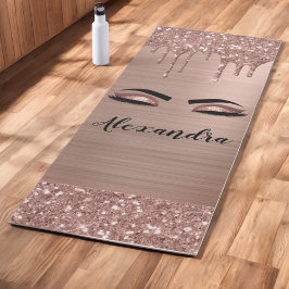 Roos Gold Glitter Sparkle Eyelashes Monogram Naam Yogamat