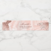 Roos Gold Glitter Sparkle Gown Sweet 16e Verjaarda Waterfles Etiket (Enkel label)