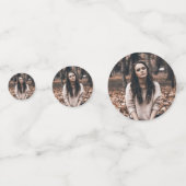 Roos Gold Glitter Sparkle Happy Birthday Foto Confetti (Achterkanten)