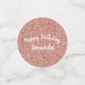 Roos Gold Glitter Sparkle Happy Birthday Foto Confetti (Kleine voorkant)