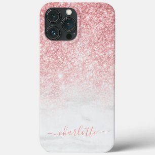 Roos Gold Glitter Sparkle Marble Persoonlijke naam Case-Mate iPhone Case