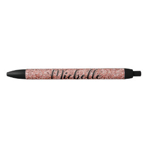 Roos Gold Glitter Sparkle Moderne Specialized Zwarte Inkt Pen
