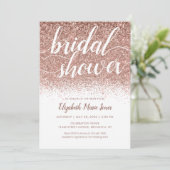 Roos Gold Glitter Sparkle Script Vrijgezellenfeest Kaart (Staand voorkant)