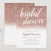 Roos Gold Glitter Sparkle Script Vrijgezellenfeest Kaart (Voorkant / Achterkant)