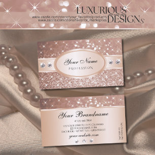 Roos Gold Glitter Sparkle Stars Diamonds grafische Visitekaartje