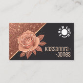 Roos Gold Glitter Sparkle Stars Luxe Chic Visitekaartje (Voorkant)