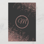 Roos Gold Glitter Sparkles Black Wedding Programs Programmakaart (Achterkant)