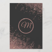 Roos Gold Glitter Sparkles Black Weduwmenu Menu (Achterkant)