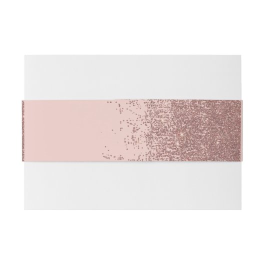 Roos Gold Glitter Sparkles Blush Pink Belly Band Uitnodigingen Wikkel (Achterkant Voorbeeld)