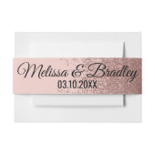 Roos Gold Glitter Sparkles Blush Pink Belly Band Uitnodigingen Wikkel (Voorkant Voorbeeld)