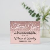 Roos Gold Glitter Sparkles Blush Pink Dank u Briefkaart (Staand voorkant)