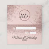 Roos Gold Glitter Sparkles Blush Pink Place Cards Plaatskaartje (Buitenkant ongevouwen)