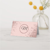 Roos Gold Glitter Sparkles Blush Pink Place Cards Plaatskaartje (Achterkant)