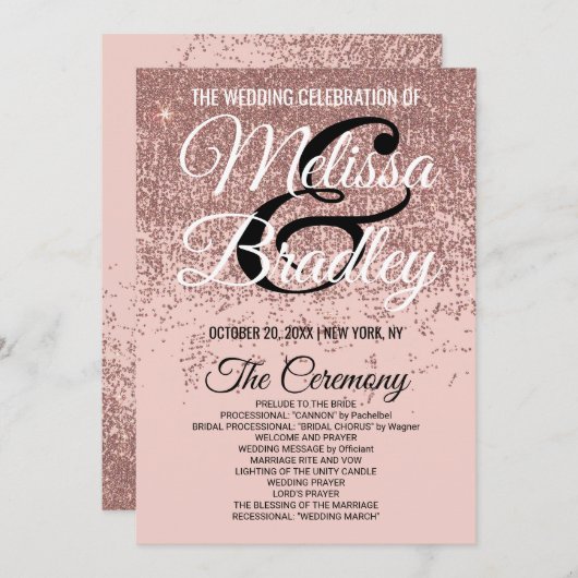 Roos Gold Glitter Sparkles Blush Pink Programma's (Voorkant / Achterkant)