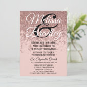 Roos Gold Glitter Sparkles Blush Roze Bruiloft Kaart (Staand voorkant)