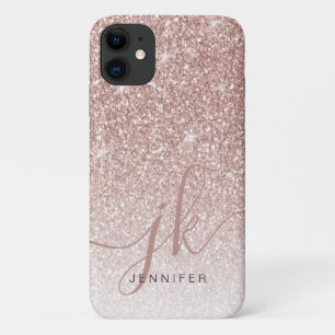 Roos Gold Glitter Sparkles Elegant Monogram Case-Mate iPhone Case