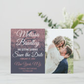 Roos Gold Glitter Sparkles Navy Blue Save Dates Kaart (Staand voorkant)