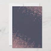 Roos Gold Glitter Sparkles Navy Blue Verloving Kaart (Achterkant)