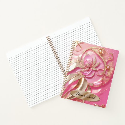 Roos Gold Glitter Sparkles Pink diamonds classy Notitieboek (Binnen)