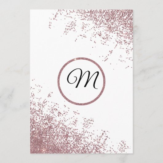 Roos Gold Glitter Sparkles White Weduwenmenu Menu (Achterkant)