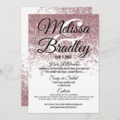 Roos Gold Glitter Sparkles White Weduwenmenu Menu (Voorkant / Achterkant)