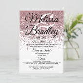 Roos Gold Glitter Sparkles White Weduwenmenu Menu (Staand voorkant)