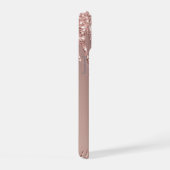 Roos Gold Glitter Sparkly Aangepaste Tekst iPhone iPhone 15 Case (Rechterkant)