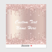 Roos Gold Glitter Sparkly Aangepaste Tekst Naam St Sticker (Vel)