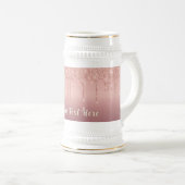 Roos Gold Glitter Sparkly Custom Text Beer Stein Bierpul (Voorkant rechts)