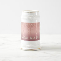 Roos Gold Glitter Sparkly Custom Text Beer Stein