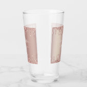 Roos Gold Glitter Sparkly Custom Text Glass Glas (Rechts)