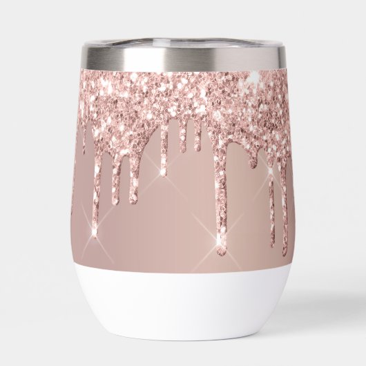 Roos Gold Glitter Sparkly Drips (Achterkant)