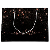 Roos Gold Glitter Sparkly Elegant Glamoureus Scrip Groot Cadeauzakje (Voorkant)