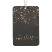 Roos Gold Glitter Sparkly Elegant Glamoureus Scrip Luchtverfrisser (Achterkant)