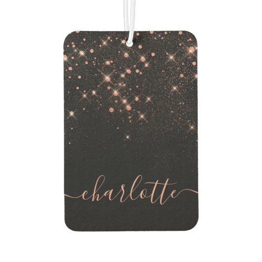 Roos Gold Glitter Sparkly Elegant Glamoureus Scrip Luchtverfrisser (Achterkant)