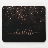 Roos Gold Glitter Sparkly Elegant Glamoureus Scrip Muismat (Voorkant)