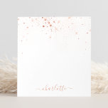 Roos Gold Glitter Sparkly Elegant Glamoureus Scrip Notitieblok<br><div class="desc">Creëer uw eigen gepersonaliseerde zwarte en roos gouden diamantsparkle-blocnote met uw aangepaste moderne handgeschreven scriptnaam.</div>