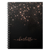 Roos Gold Glitter Sparkly Elegant Glamoureus Scrip Notitieboek (Voorkant)