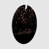 Roos Gold Glitter Sparkly Elegant Glamoureus Scrip Ornament (voorkant)