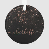 Roos Gold Glitter Sparkly Elegant Glamoureus Scrip Ornament (achterkant)