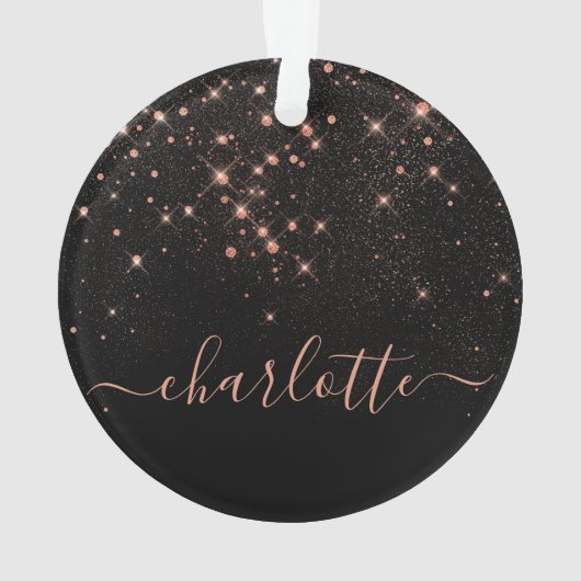 Roos Gold Glitter Sparkly Elegant Glamoureus Scrip Ornament (achterkant)