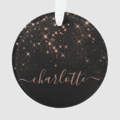 Roos Gold Glitter Sparkly Elegant Glamoureus Scrip Ornament (voorkant)