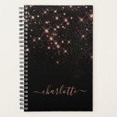 Roos Gold Glitter Sparkly Elegant Glamoureus Scrip Planner (Voorkant)