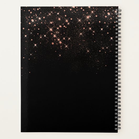 Roos Gold Glitter Sparkly Elegant Glamoureus Scrip Planner (Achterkant)