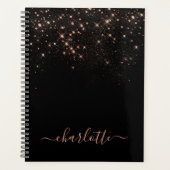Roos Gold Glitter Sparkly Elegant Glamoureus Scrip Planner (Voorkant)