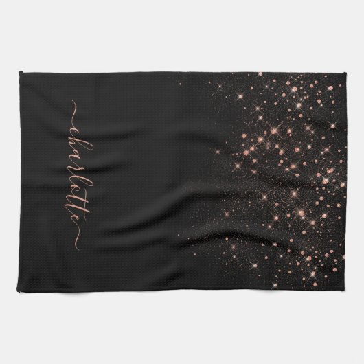 Roos Gold Glitter Sparkly Elegant Glamoureus Scrip Theedoek (Horizontaal)