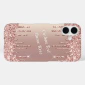 Roos Gold Glitter Sparkly iPhone Case Aangepaste t (Achterkant (horizontaal))